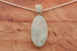 Calvin Begay Fire and Ice Opal Sterling Silver Pendant